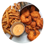 Fry Shrimp With Chip Or Plantain